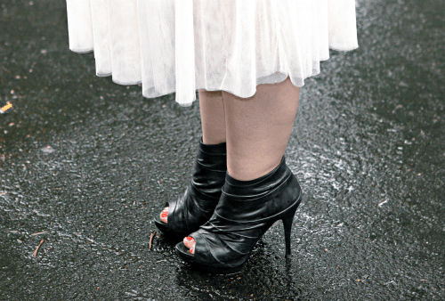 blacck peeptoe ankle booties