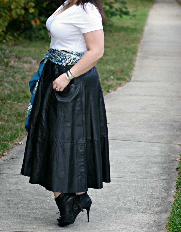 long black leather skirt vintage