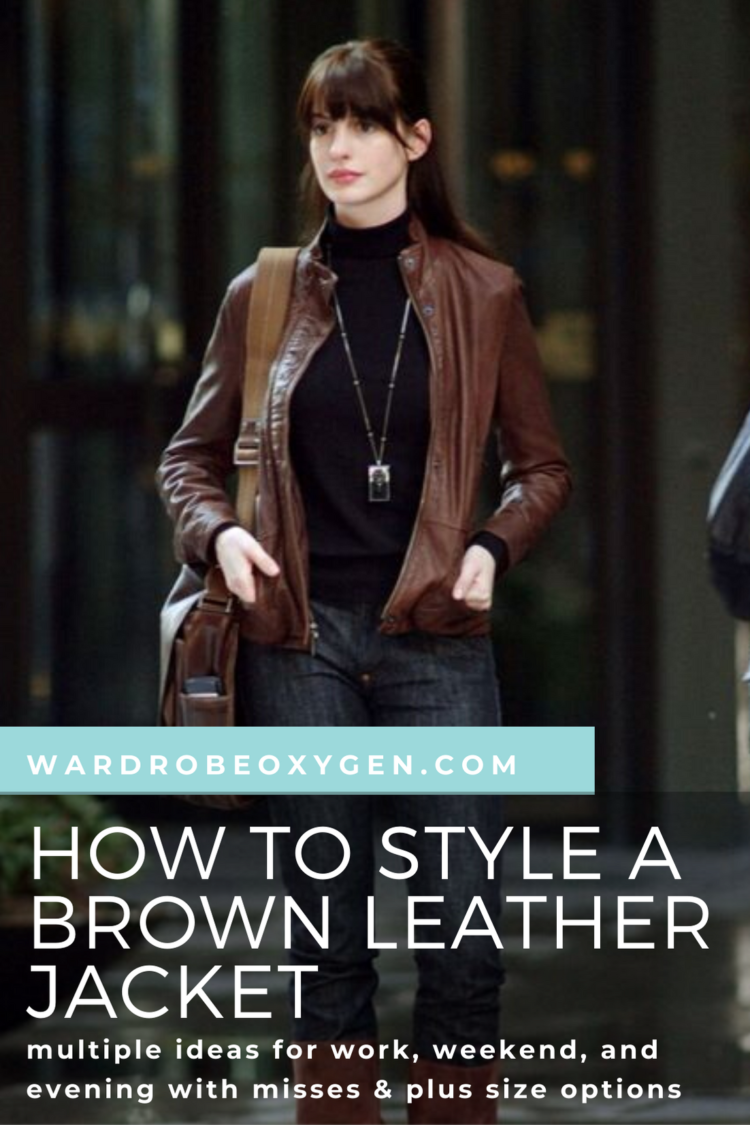 how to style a brown leather jacket for women