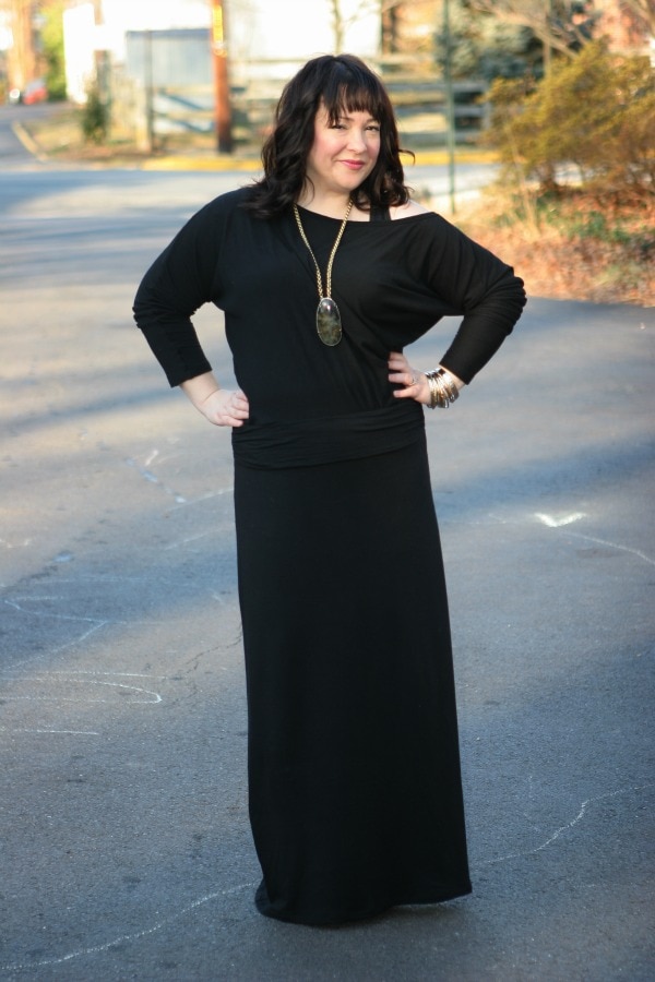 off the shoulder maxi dress