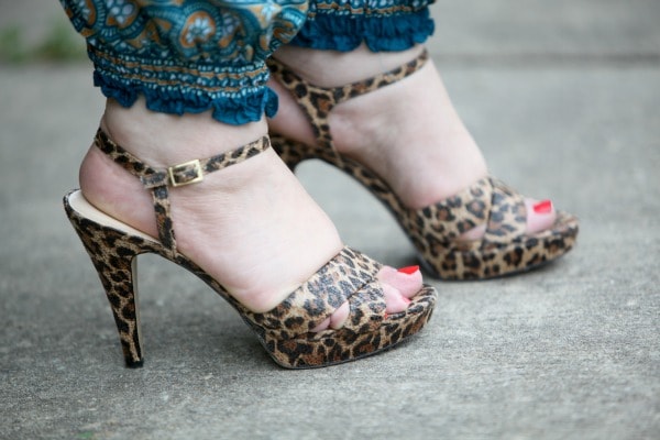 leopard platform heel sandals