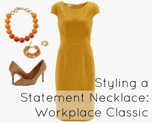 how to style necklace statement work dress