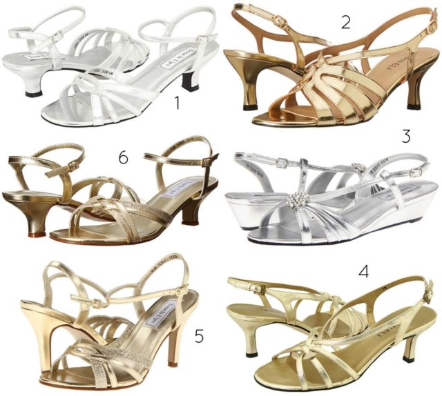 wide width metallic shoes