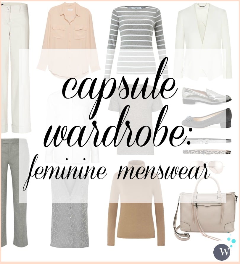 Capsule Wardrobe: Feminine Menswear. Think Diane Keaton meets Ellen DeGeneres. Business Casual and perfect for an active creative women over 40 or over 50