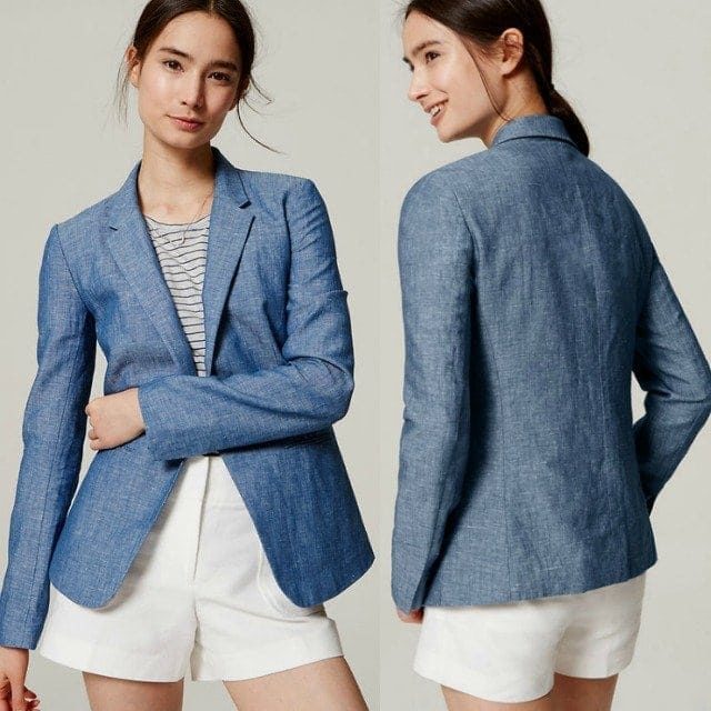 Wardrobe Oxygen - LOFT Chambray Blazer Review