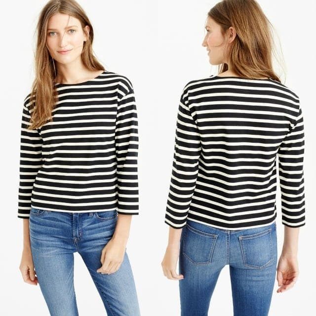 J. Crew Long-sleeve striped crewneck T-shirt