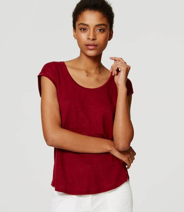 loft linen shirttail tee