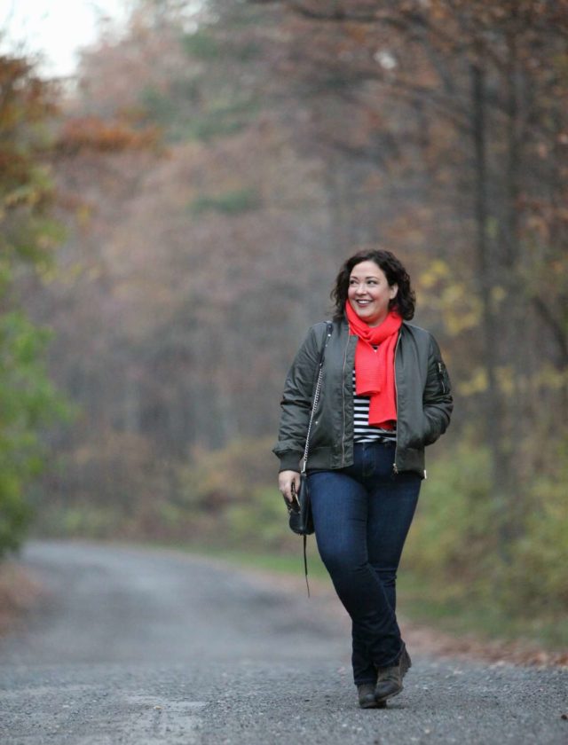 Wardrobe Oxygen in a Steve Madden bomber jacket, JAG jeans, Sorel boots, and a Rebecca Minkoff Mini MAC bag