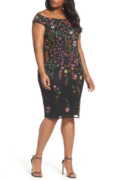 Floral overlay plus size cocktail dress from Nordstrom