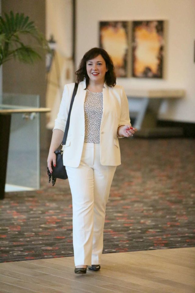 talbots ivory pantsuit