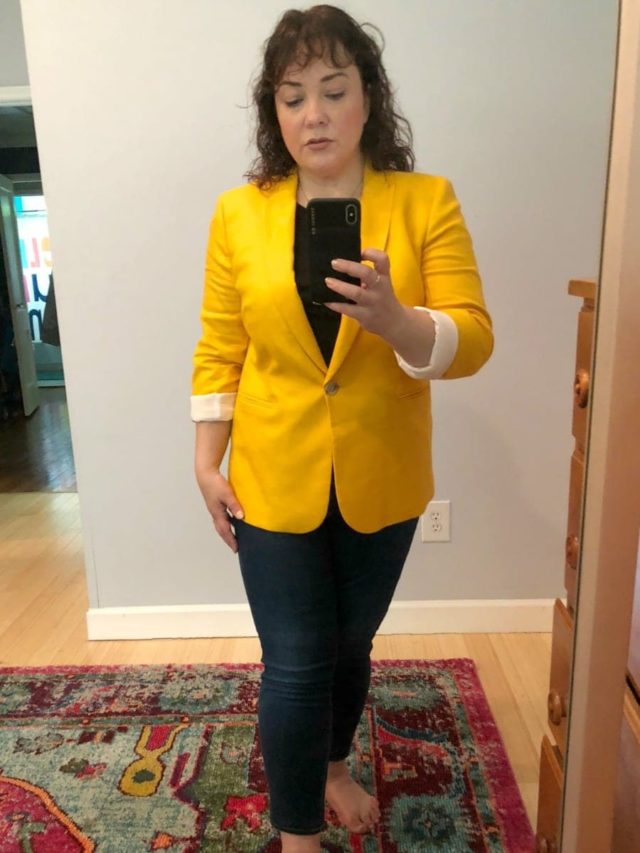 a j crew linen blazer review