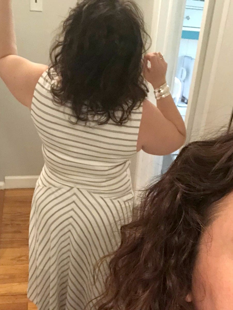 trunk club striped dress back view