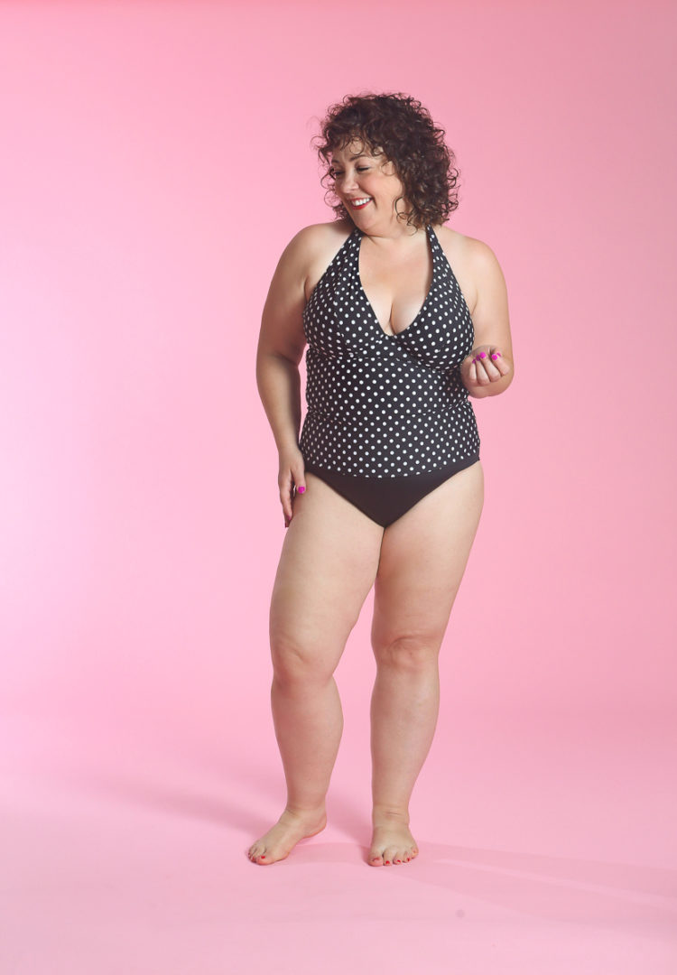 image of Wardrobe Oxygen wearing Sunsets Black Dot Muse Underwire Tankini Top