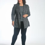 Wardrobe Oxygen in the cabi Pivot Fitted tee over the Bond Blazer and High Legging.