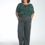 Wardrobe Oxygen in the cabi Paradox Top tucked into the Bond Trouser