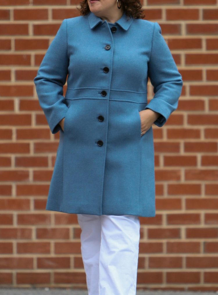 talbots blue wool coat