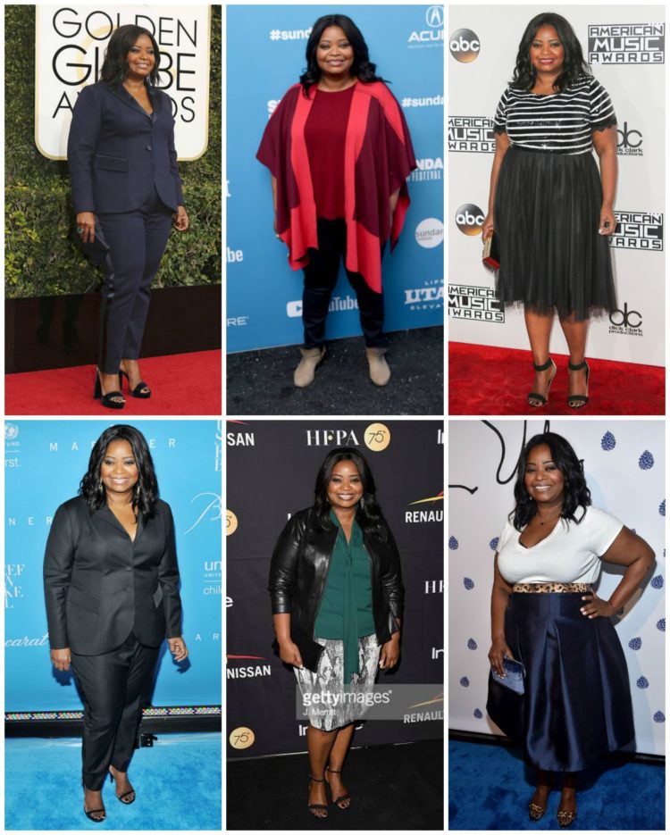 Some of Octavia Spencer's fashion looks from 2018 and 2019