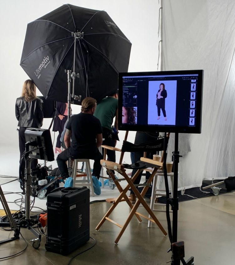 Alison Gary of Wardrobe Oxygen on set at Milk Studios modeling for the cabi Spring 2020 campaign