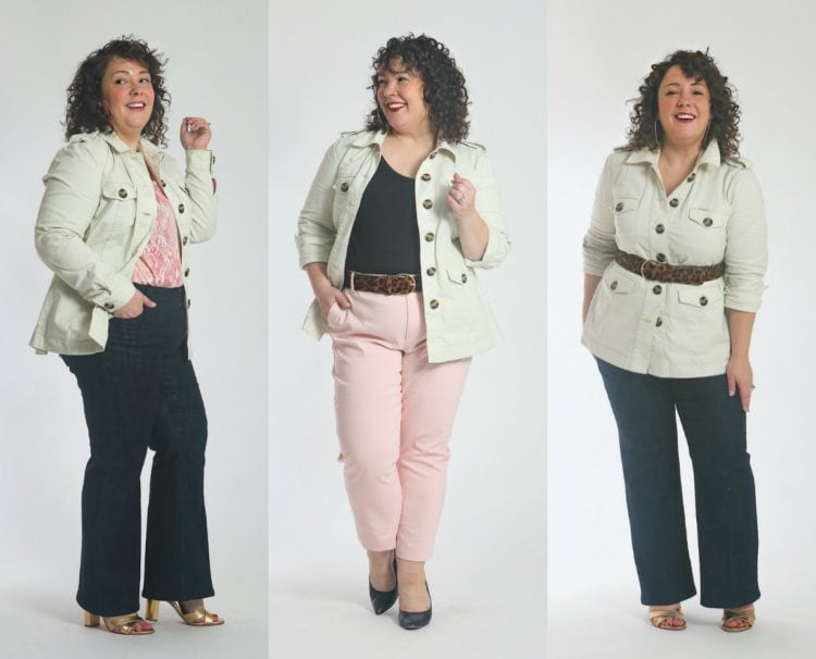 Alison Gary of Wardrobe Oxygen styling pieces from her cabi clothing spring 2020 capsule wardrobe