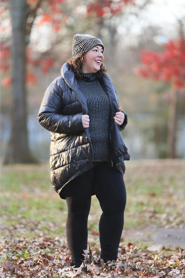 Alison Gary of Wardrobe Oxygen in the Universal Standard Kanda Puffer