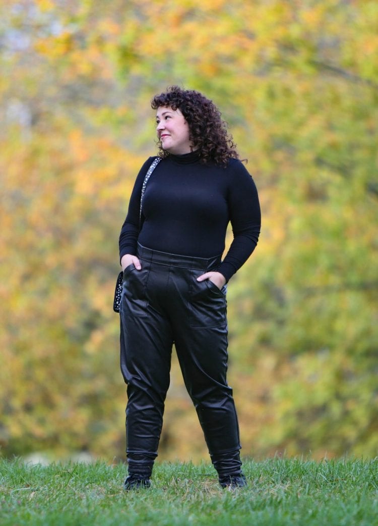 spanx faux leather jogger review