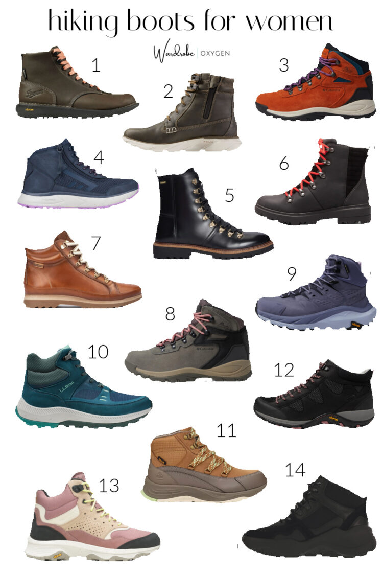 collage of 14 of the best hiking boots for women