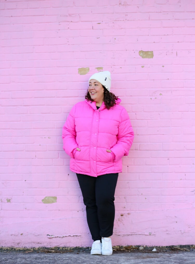 pink puffer coat from amazon