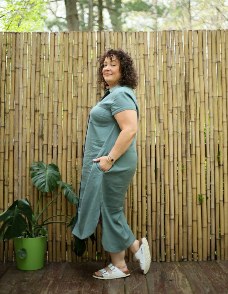 US linen dress side review