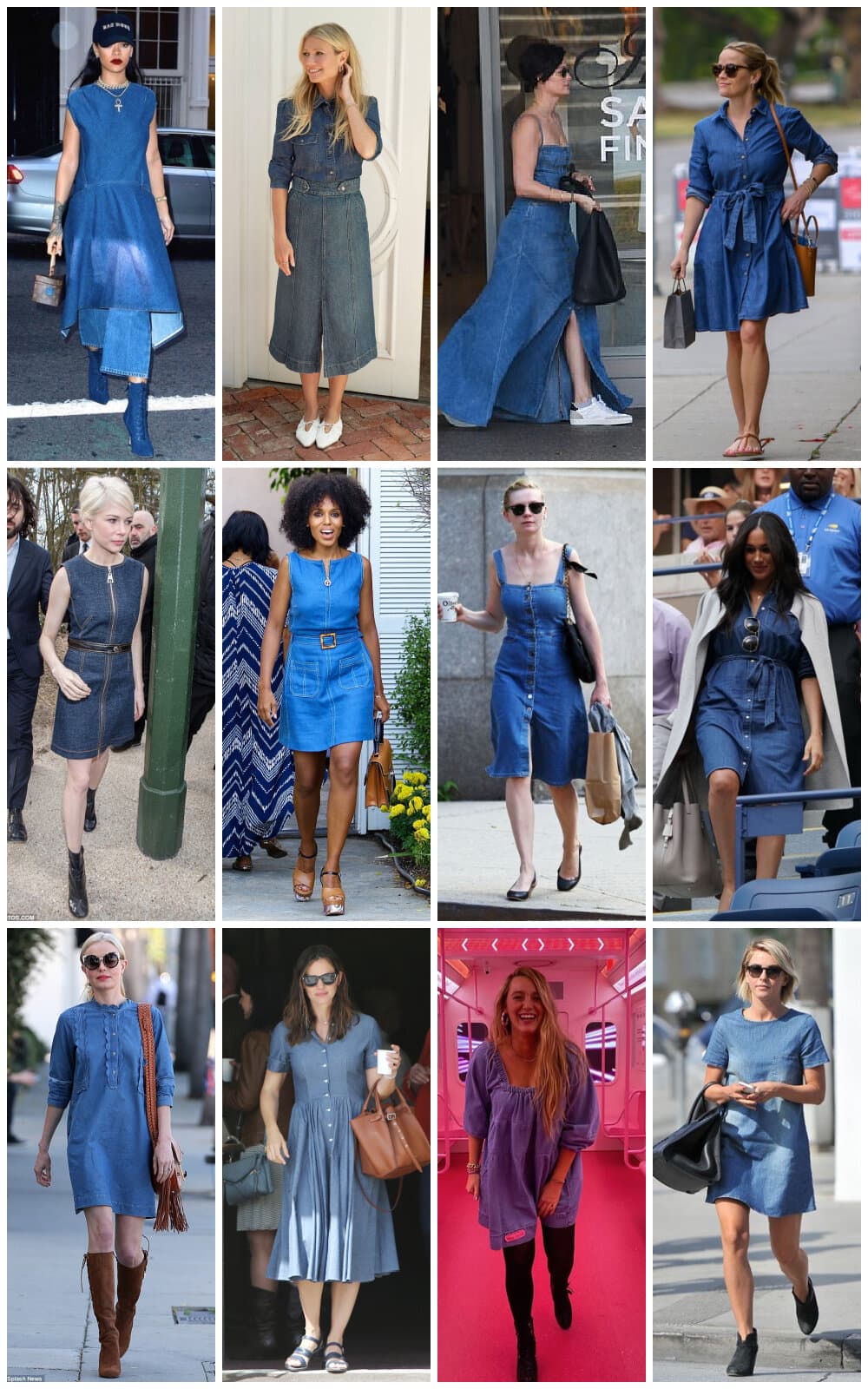 Celebrity Denim Dress Outfit Ideas