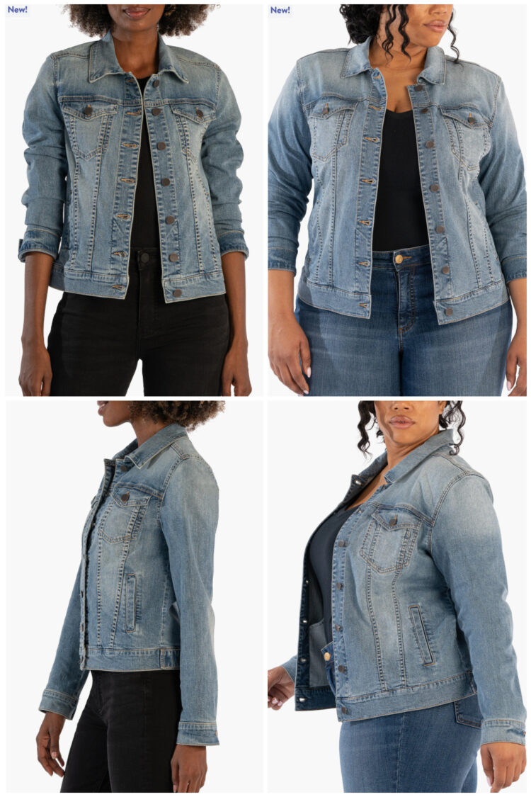 kut from the kloth jacquline trucker denim jacket