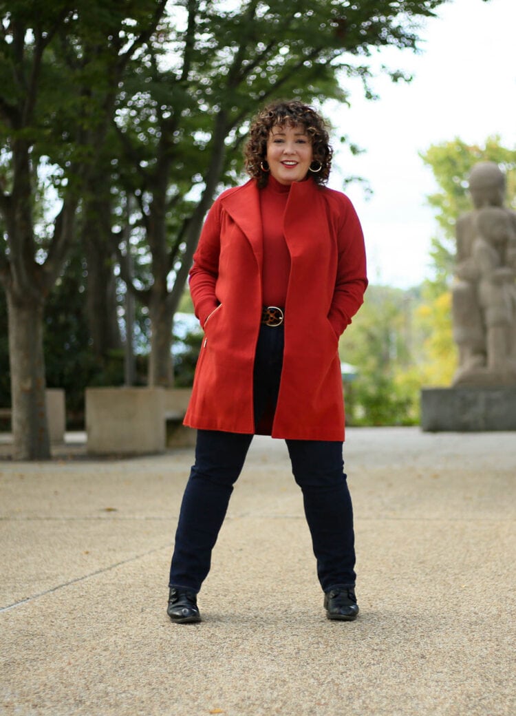 Chico's spiced red sweater coat