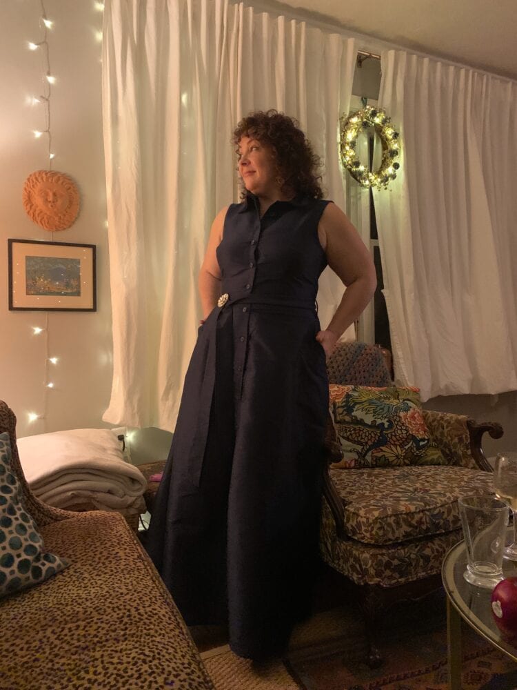 2019 christmas eve eshakti shantung maxi shirtdress