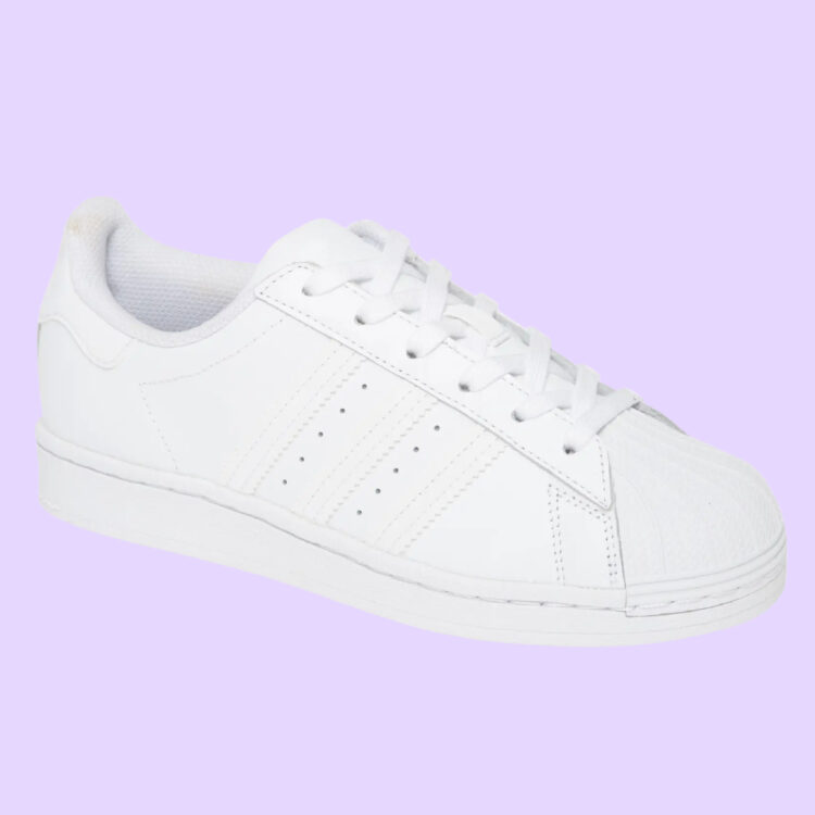 image of a white Adidas Superstar sneaker