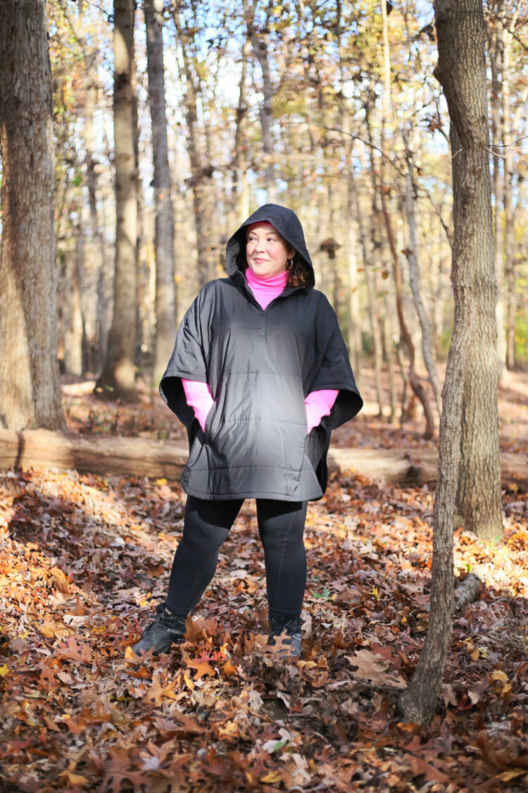 talbots hooded poncho on wardrobe oxygen