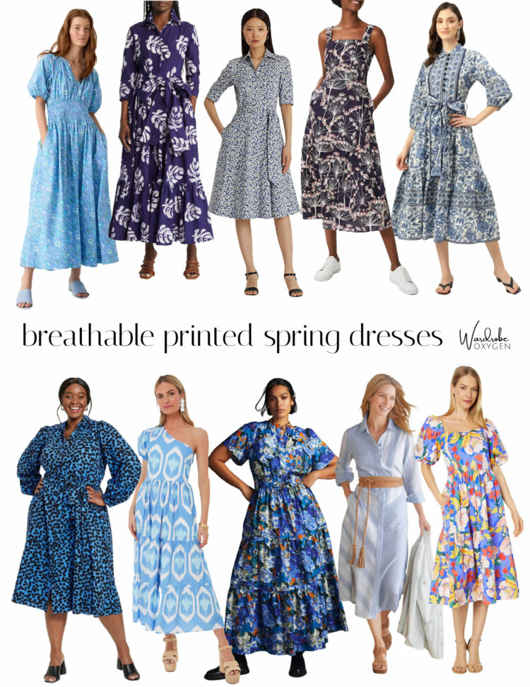 Colorful Printed Breathable Dresses for Grown Women