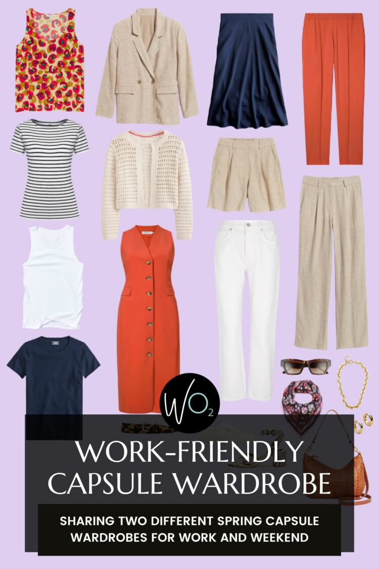 spring work-friendly capsule wardrobe by wardrobe oxygen 2023