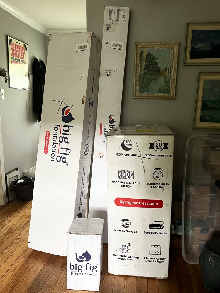 Big Fig Mattress System boxes