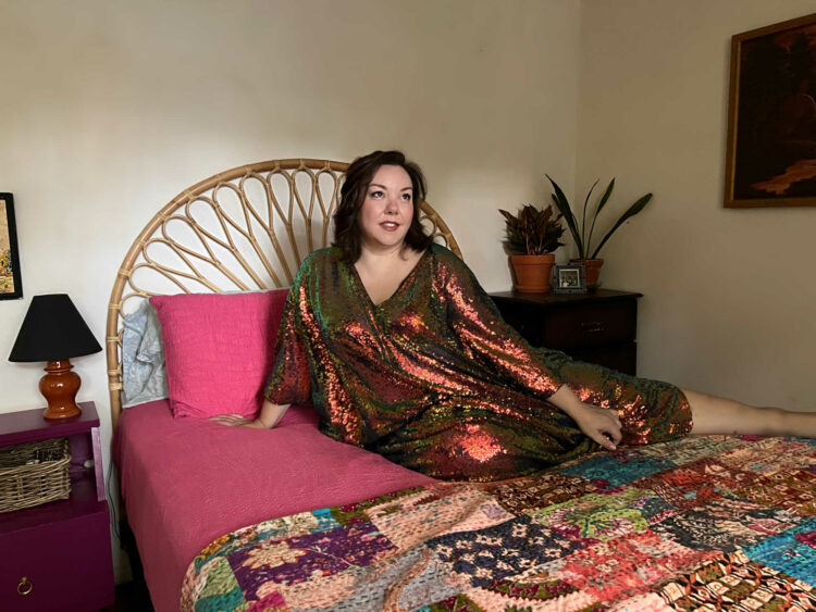 sequined caftan