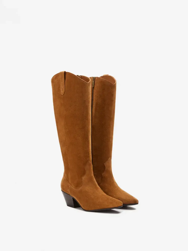 Quality and Stylish Wide Calf Boots: My Picks 3 duo boots saffron knee high boots in tan suede