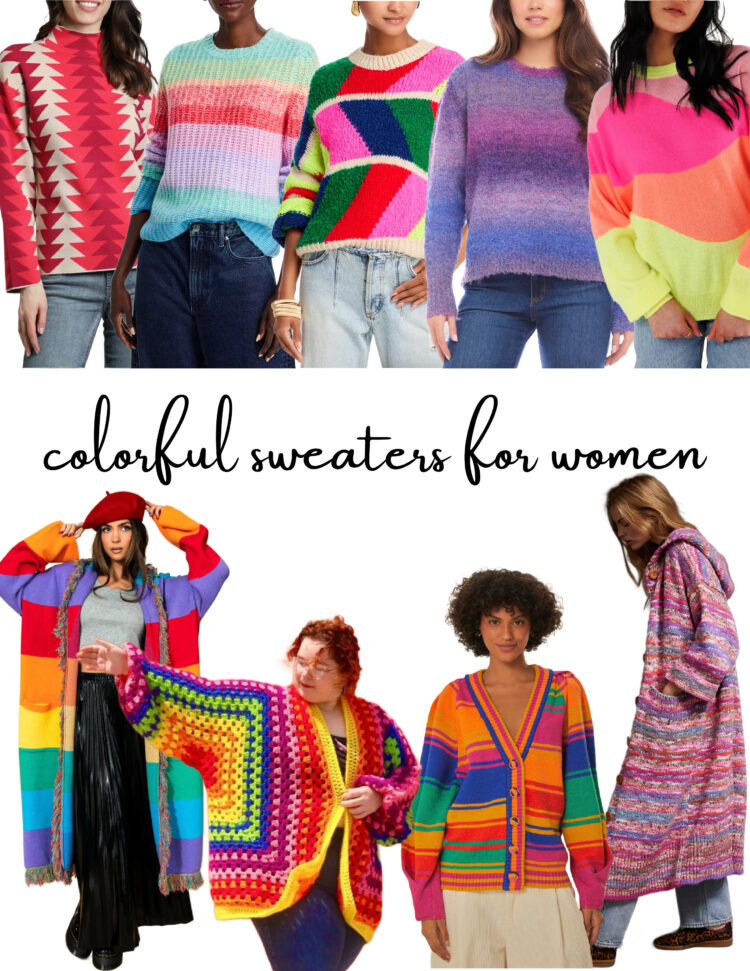 rainbow sweaters for women 2024