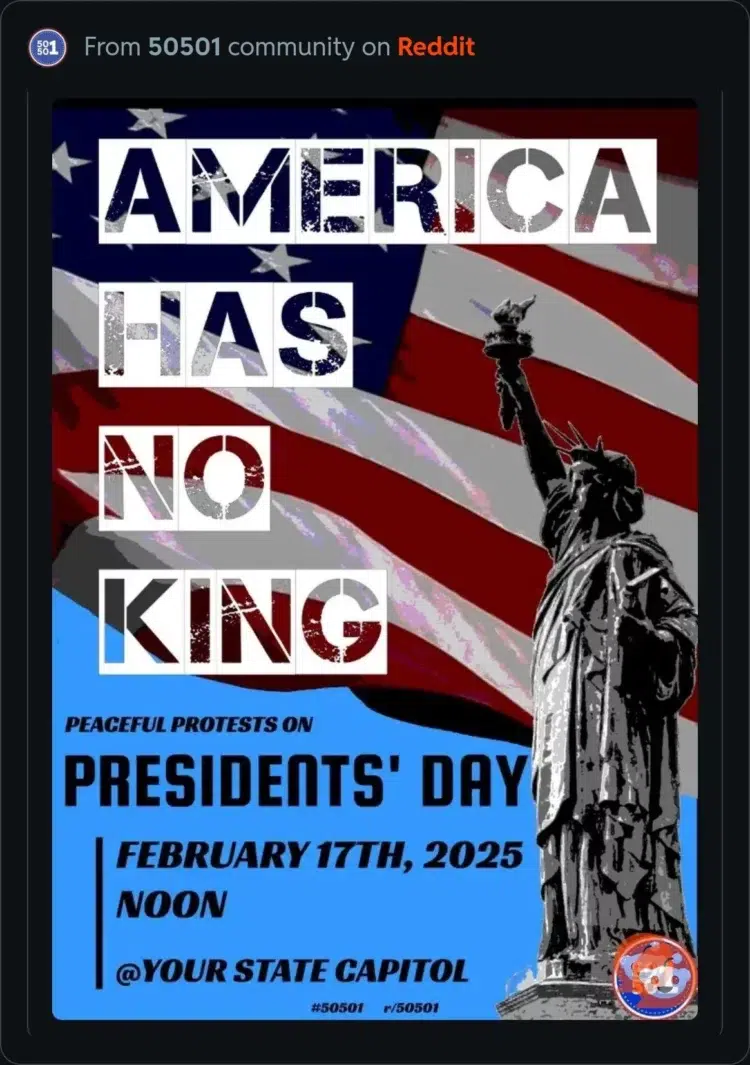 America has no king peaceful protest 2025