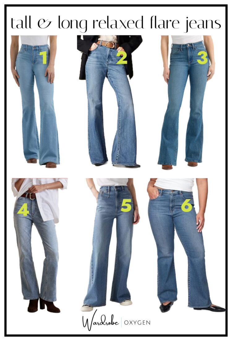 6 relaxed flare jeans for women in tall and long options