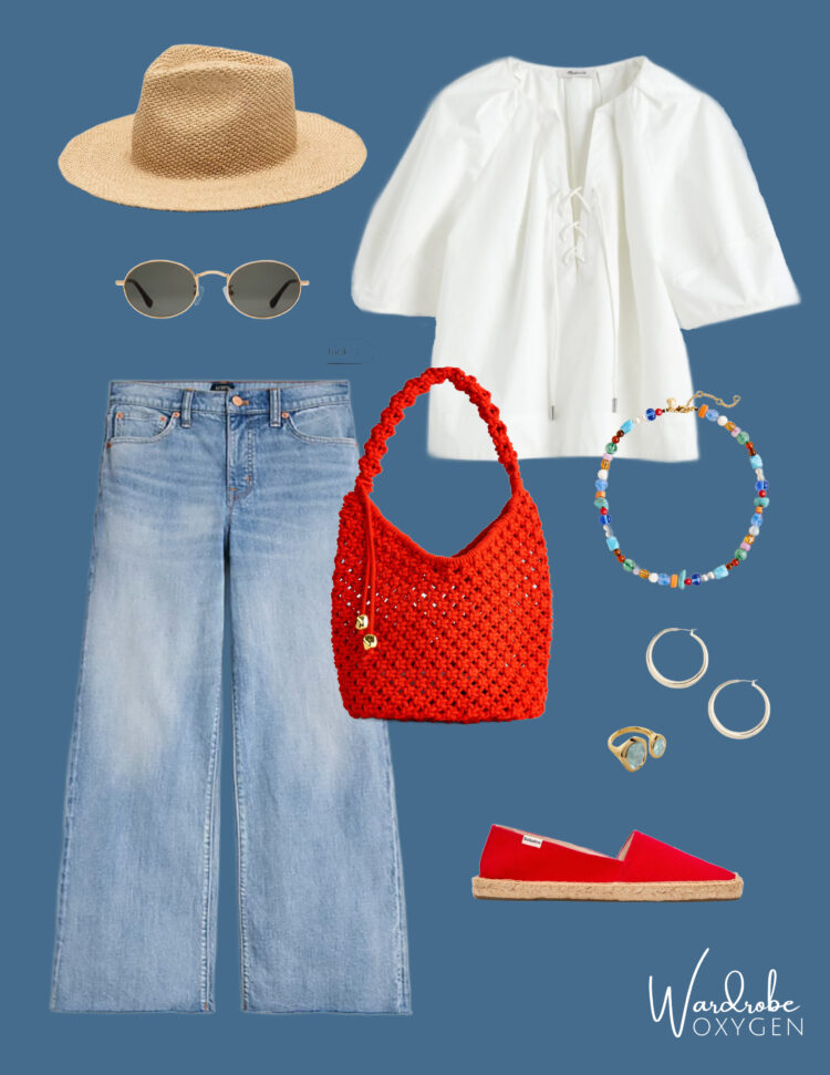 how to style red espadrilles how to style red espadrilles with cropped jeans and a white poplin shirt