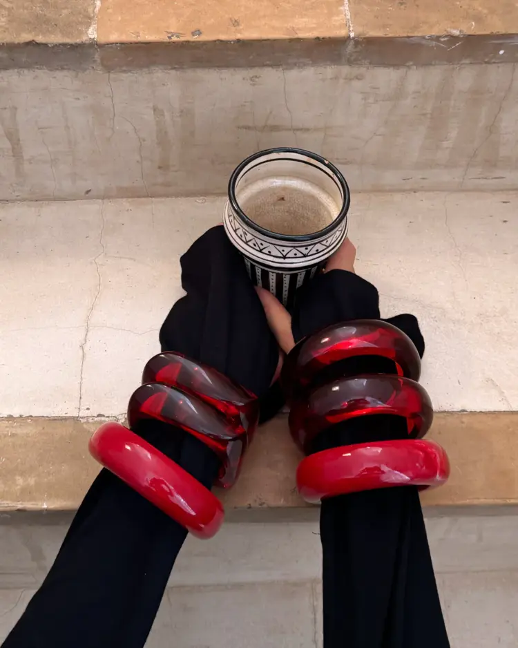 Bangle Bracelet LUV AJ The Formentera Bangle Set- Red