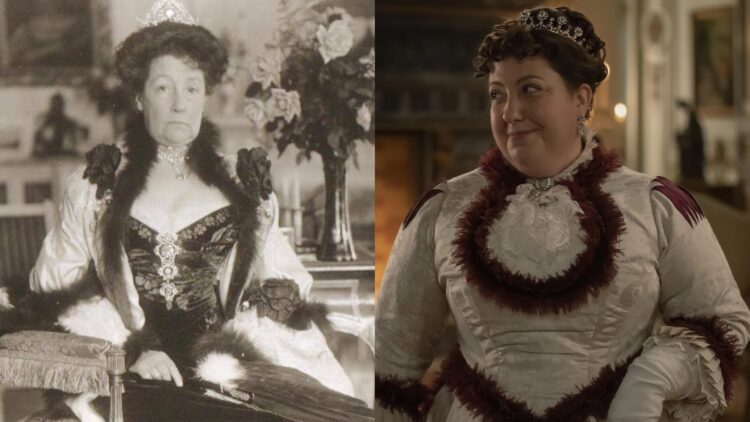 Weekend Reads for November 8th-9th A photograph of the real Mamie Fish next to a photo of Ashlee Atkinson playing Mamie Fish on The Gilded Age