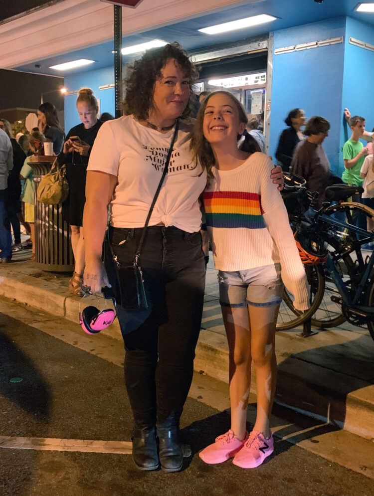 9:30 club for a concert Over 40 woman and her tween daughter at the 9:30 club for a concert